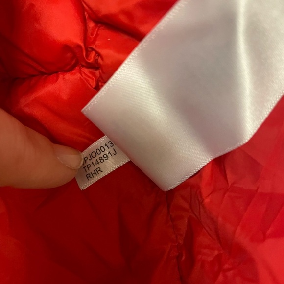 TOMMY HILFIGER red puffer winter jacket women’s XS / M NWT - Picture 5 of 12